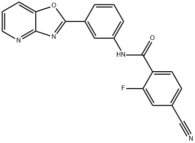 4-cyano-2-fluoro-N-(3-[1,3]oxazolo[4,5-b]pyridin-2-ylphenyl)benzamide Structure