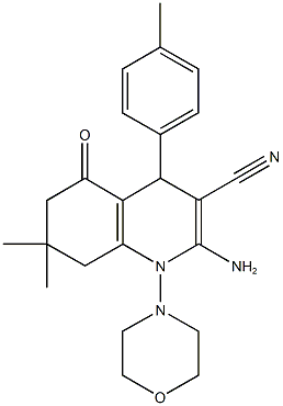 2-amino-7,7-dimethyl-4-(4-methylphenyl)-1-(4-morpholinyl)-5-oxo-1,4,5,6,7,8-hexahydro-3-quinolinecarbonitrile 구조식 이미지