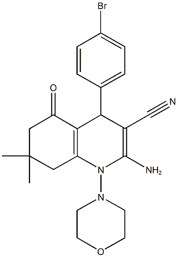 2-amino-4-(4-bromophenyl)-7,7-dimethyl-1-(4-morpholinyl)-5-oxo-1,4,5,6,7,8-hexahydro-3-quinolinecarbonitrile 구조식 이미지