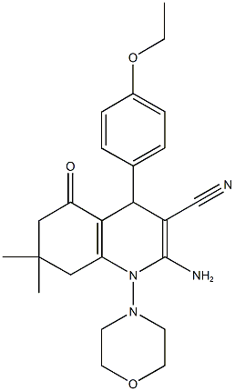 2-amino-4-(4-ethoxyphenyl)-7,7-dimethyl-1-(4-morpholinyl)-5-oxo-1,4,5,6,7,8-hexahydro-3-quinolinecarbonitrile 구조식 이미지