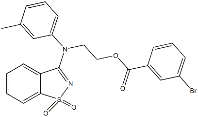 2-[(1,1-dioxido-1,2-benzisothiazol-3-yl)-3-methylanilino]ethyl 3-bromobenzoate Structure
