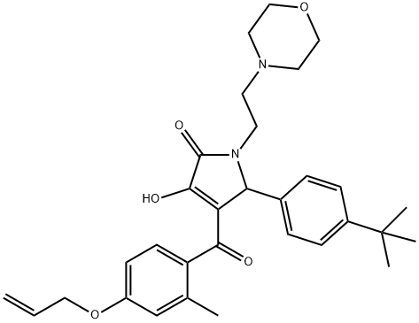 4-[4-(allyloxy)-2-methylbenzoyl]-5-(4-tert-butylphenyl)-3-hydroxy-1-(2-morpholin-4-ylethyl)-1,5-dihydro-2H-pyrrol-2-one 구조식 이미지