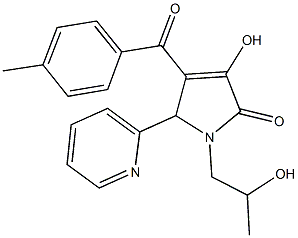 3-hydroxy-1-(2-hydroxypropyl)-4-(4-methylbenzoyl)-5-(2-pyridinyl)-1,5-dihydro-2H-pyrrol-2-one Structure