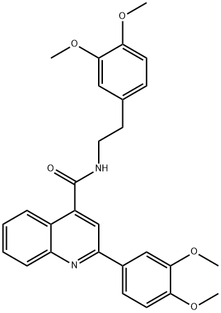 2-(3,4-dimethoxyphenyl)-N-[2-(3,4-dimethoxyphenyl)ethyl]-4-quinolinecarboxamide 구조식 이미지
