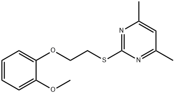 2-{[2-(2-methoxyphenoxy)ethyl]sulfanyl}-4,6-dimethylpyrimidine Structure