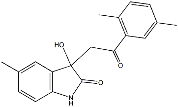 3-[2-(2,5-dimethylphenyl)-2-oxoethyl]-3-hydroxy-5-methyl-1,3-dihydro-2H-indol-2-one 구조식 이미지