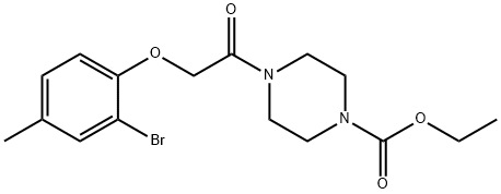 ethyl 4-[(2-bromo-4-methylphenoxy)acetyl]-1-piperazinecarboxylate 구조식 이미지
