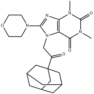 7-[2-(1-adamantyl)-2-oxoethyl]-1,3-dimethyl-8-(4-morpholinyl)-3,7-dihydro-1H-purine-2,6-dione 구조식 이미지