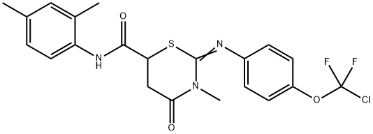 2-({4-[chloro(difluoro)methoxy]phenyl}imino)-N-(2,4-dimethylphenyl)-3-methyl-4-oxo-1,3-thiazinane-6-carboxamide Structure