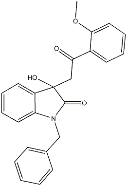 1-benzyl-3-hydroxy-3-[2-(2-methoxyphenyl)-2-oxoethyl]-1,3-dihydro-2H-indol-2-one Structure