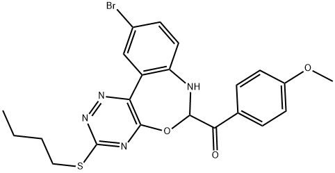 [10-bromo-3-(butylsulfanyl)-6,7-dihydro[1,2,4]triazino[5,6-d][3,1]benzoxazepin-6-yl](4-methoxyphenyl)methanone Structure