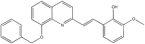 2-{2-[8-(benzyloxy)-2-quinolinyl]vinyl}-6-methoxyphenol 구조식 이미지