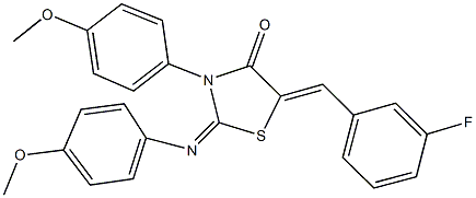 5-(3-fluorobenzylidene)-3-(4-methoxyphenyl)-2-[(4-methoxyphenyl)imino]-1,3-thiazolidin-4-one Structure