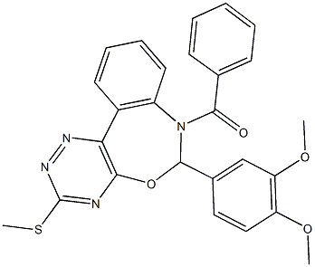 7-benzoyl-6-(3,4-dimethoxyphenyl)-3-(methylsulfanyl)-6,7-dihydro[1,2,4]triazino[5,6-d][3,1]benzoxazepine Structure