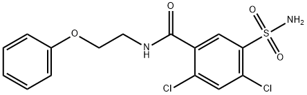 5-(aminosulfonyl)-2,4-dichloro-N-(2-phenoxyethyl)benzamide 구조식 이미지