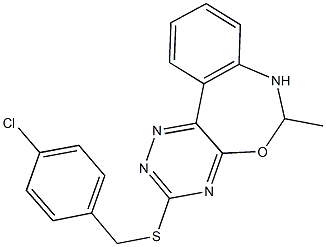 3-[(4-chlorobenzyl)sulfanyl]-6-methyl-6,7-dihydro[1,2,4]triazino[5,6-d][3,1]benzoxazepine 구조식 이미지