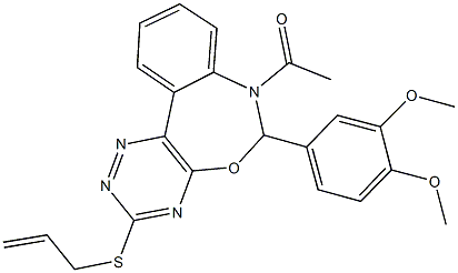 7-acetyl-3-(allylsulfanyl)-6-(3,4-dimethoxyphenyl)-6,7-dihydro[1,2,4]triazino[5,6-d][3,1]benzoxazepine 구조식 이미지