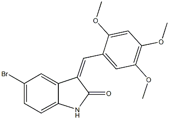 5-bromo-3-(2,4,5-trimethoxybenzylidene)-1,3-dihydro-2H-indol-2-one Structure