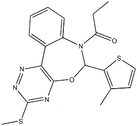 3-(methylsulfanyl)-6-(3-methyl-2-thienyl)-7-propionyl-6,7-dihydro[1,2,4]triazino[5,6-d][3,1]benzoxazepine 구조식 이미지