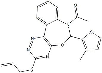 7-acetyl-6-(3-methyl-2-thienyl)-6,7-dihydro[1,2,4]triazino[5,6-d][3,1]benzoxazepin-3-yl allyl sulfide 구조식 이미지