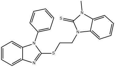 1-methyl-3-{2-[(1-phenyl-1H-benzimidazol-2-yl)sulfanyl]ethyl}-1,3-dihydro-2H-benzimidazole-2-thione 구조식 이미지