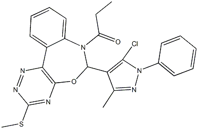 6-(5-chloro-3-methyl-1-phenyl-1H-pyrazol-4-yl)-7-propionyl-6,7-dihydro[1,2,4]triazino[5,6-d][3,1]benzoxazepin-3-yl methyl sulfide Structure