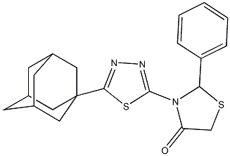 3-[5-(1-adamantyl)-1,3,4-thiadiazol-2-yl]-2-phenyl-1,3-thiazolidin-4-one Structure
