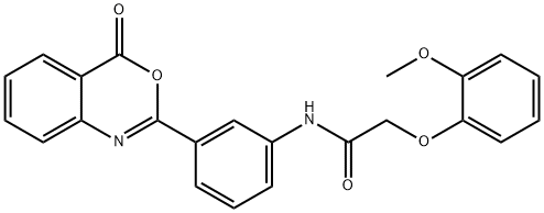 2-(2-methoxyphenoxy)-N-[3-(4-oxo-4H-3,1-benzoxazin-2-yl)phenyl]acetamide 구조식 이미지