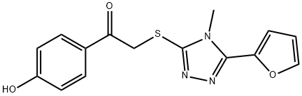 2-{[5-(2-furyl)-4-methyl-4H-1,2,4-triazol-3-yl]sulfanyl}-1-(4-hydroxyphenyl)ethanone Structure