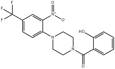 2-({4-[2-nitro-4-(trifluoromethyl)phenyl]-1-piperazinyl}carbonyl)phenol Structure