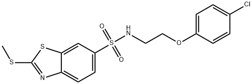 N-[2-(4-chlorophenoxy)ethyl]-2-(methylsulfanyl)-1,3-benzothiazole-6-sulfonamide 구조식 이미지