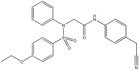 N-[4-(cyanomethyl)phenyl]-2-{[(4-ethoxyphenyl)sulfonyl]anilino}acetamide 구조식 이미지