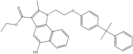 ethyl 5-hydroxy-2-methyl-1-{2-[4-(1-methyl-1-phenylethyl)phenoxy]ethyl}-1H-benzo[g]indole-3-carboxylate Structure