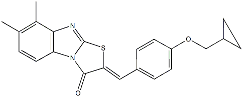 2-[4-(cyclopropylmethoxy)benzylidene]-7,8-dimethyl[1,3]thiazolo[3,2-a]benzimidazol-3(2H)-one Structure