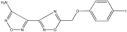 4-{5-[(4-iodophenoxy)methyl]-1,2,4-oxadiazol-3-yl}-1,2,5-oxadiazol-3-amine 구조식 이미지