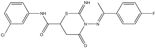 N-(3-chlorophenyl)-3-{[1-(4-fluorophenyl)ethylidene]amino}-2-imino-4-oxo-1,3-thiazinane-6-carboxamide 구조식 이미지