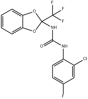 N-(2-chloro-4-fluorophenyl)-N'-[2-(trifluoromethyl)-1,3-benzodioxol-2-yl]urea 구조식 이미지