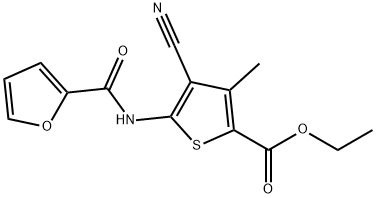 ethyl 4-cyano-5-(2-furoylamino)-3-methylthiophene-2-carboxylate 구조식 이미지