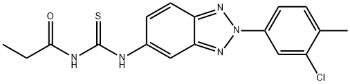 N-[2-(3-chloro-4-methylphenyl)-2H-1,2,3-benzotriazol-5-yl]-N'-propionylthiourea 구조식 이미지