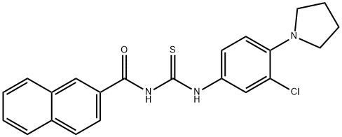 N-[3-chloro-4-(1-pyrrolidinyl)phenyl]-N'-(2-naphthoyl)thiourea 구조식 이미지