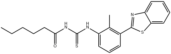 N-[3-(1,3-benzothiazol-2-yl)-2-methylphenyl]-N'-hexanoylthiourea Structure