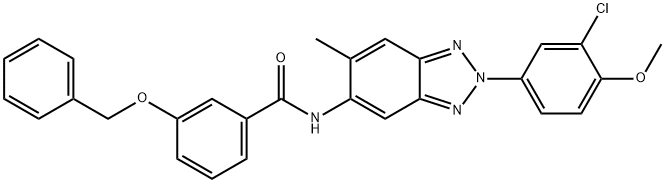 3-(benzyloxy)-N-[2-(3-chloro-4-methoxyphenyl)-6-methyl-2H-1,2,3-benzotriazol-5-yl]benzamide 구조식 이미지