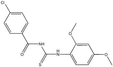 N-(4-chlorobenzoyl)-N'-(2,4-dimethoxyphenyl)thiourea Structure