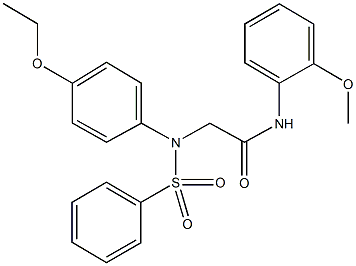 2-[4-ethoxy(phenylsulfonyl)anilino]-N-(2-methoxyphenyl)acetamide 구조식 이미지