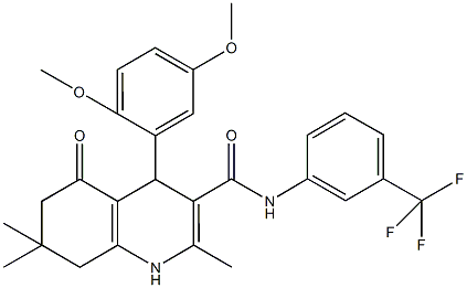 4-(2,5-dimethoxyphenyl)-2,7,7-trimethyl-5-oxo-N-[3-(trifluoromethyl)phenyl]-1,4,5,6,7,8-hexahydro-3-quinolinecarboxamide Structure