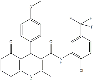 N-[2-chloro-5-(trifluoromethyl)phenyl]-2-methyl-4-[4-(methylsulfanyl)phenyl]-5-oxo-1,4,5,6,7,8-hexahydro-3-quinolinecarboxamide 구조식 이미지