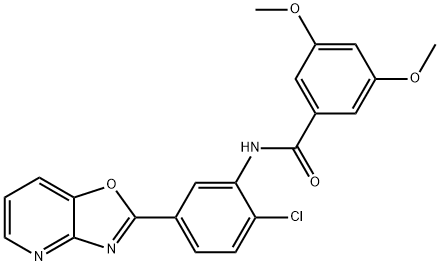 N-(2-chloro-5-[1,3]oxazolo[4,5-b]pyridin-2-ylphenyl)-3,5-dimethoxybenzamide Structure