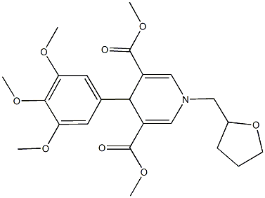 dimethyl 1-(tetrahydro-2-furanylmethyl)-4-(3,4,5-trimethoxyphenyl)-1,4-dihydro-3,5-pyridinedicarboxylate Structure