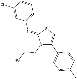 2-(2-[(3-chlorophenyl)imino]-4-(4-methylphenyl)-1,3-thiazol-3(2H)-yl)ethanol Structure