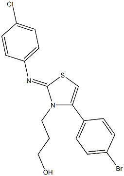 3-(4-(4-bromophenyl)-2-[(4-chlorophenyl)imino]-1,3-thiazol-3(2H)-yl)-1-propanol 구조식 이미지